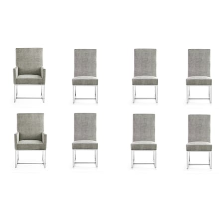 Manhattan Comfort Element 8-Piece Dining Chairs in Steel, PK8 6-DC2930-ST
